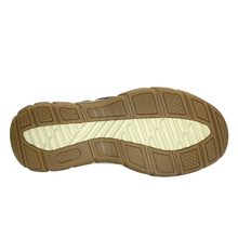 The sole view of the Colorado Kanebo boat style shoe with a sneaker style sole made from EVA and rubber providing low slip traction. 